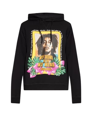 Dsquared2 Cool Fit Bob Marley logotyp svart huvtröja