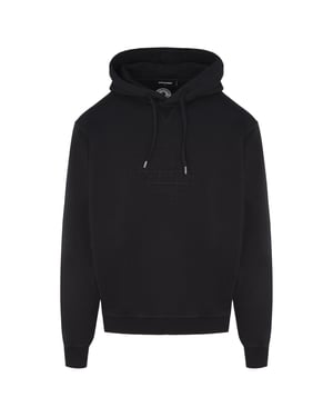 Dsquared2 Cool Fit Embossed Maple Leaf Logo Black Hoodie