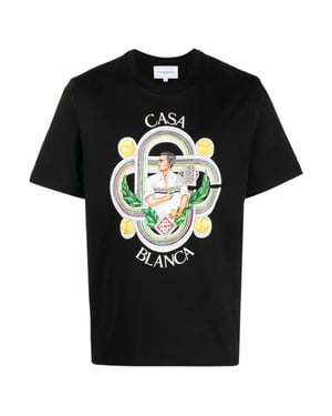 Casablanca Le Joueur Design Black T-Shirt