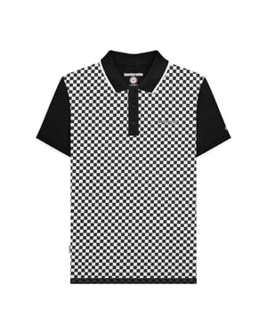 Lambretta Mens SS25 Two Tone Big & Tall Polo Shirt (Black/White)