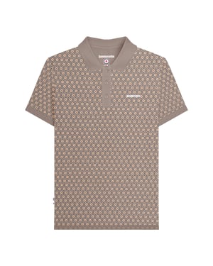 Lambretta Heren AW24 Geometrisch Poloshirt (Cinder)