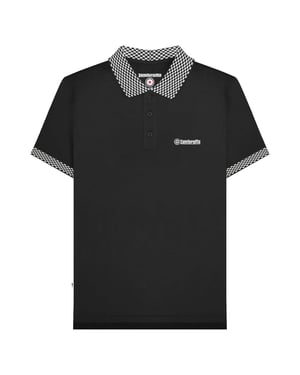 Lambretta Mens SS25 Two Tone Polo Shirt (Black)