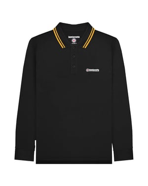 Lambretta Heren Poloshirt met lange mouwen (Zwart)