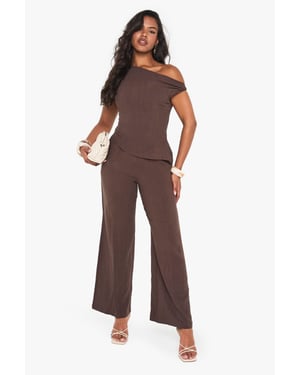 Linen Look Twist Strap Jumpsuit