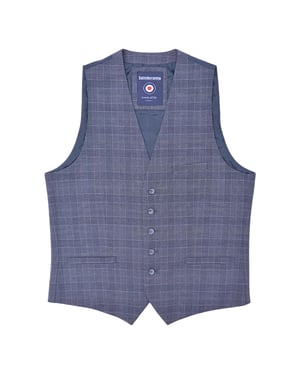 Lambretta Heren Bradley Geruite Waistcoat (Leisteen)