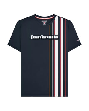 Lambretta Mens SS25 Racing Stripe T-Shirt (Navy/Red/White)