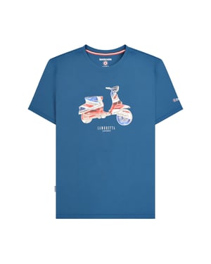 Lambretta Mens Scooter Flag Big & Tall T-Shirt (Dark Blue)