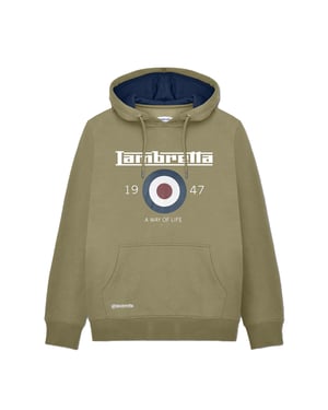 Lambretta Mens AW24 Target Hoodie (Khaki Green)