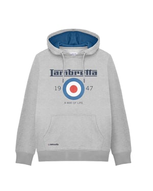 Lambretta Mens AW24 Target Hoodie (Grey Marl)