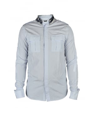Balmain Overhemd met denimkraag Blauw
