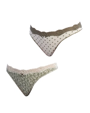 Pack-2 Coquettes Katoenen Stringletjes 1031585 voor Dames