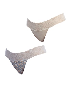 Pack-2 Coquettes Katoenen Strings 1032357 voor Dames