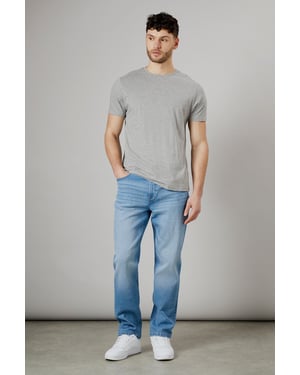 Light Wash Stretch Straight Fit Jeans