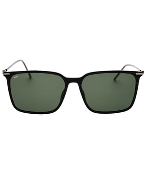 Hugo Boss Green Lens Thin Legs Black Sunglasses