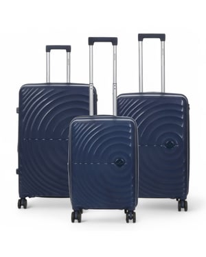 Expanderbart Navy Hard Shell 8 Wheels Bagage Cabin Resväska Set