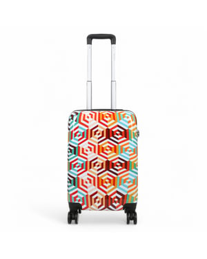 Hard Shell Printed Cabin 55 x 36 x 20 cm PP Suitcase Luggage Suitable for Easyjet, Ryanair