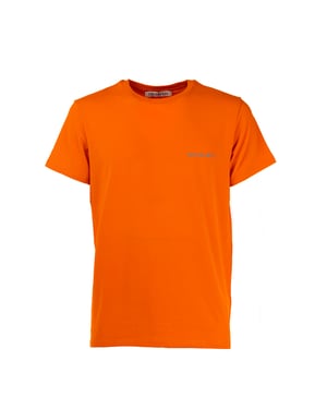 Effen heren t-shirt met korte mouwen en ronde hals met logoprint