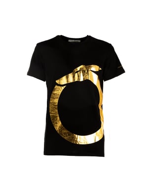 Heren T-shirt met korte mouwen en effen crewneck met print