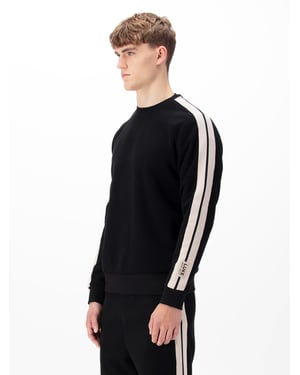 Luke 1977 Men's Massachusetts Tape Detail Sweatshirt in Black