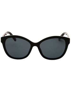 Marc Jacobs Grey Lens Gold Logo Black Sunglasses