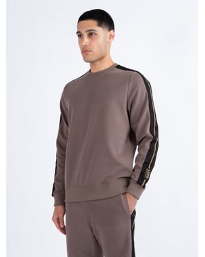 Luke 1977 Men's Massachusetts Tape Detail Sweatshirt in Brown