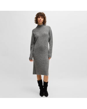 Women's Boss C_Fagdassy Long Sleeve Relaxed-Fit Dress in Silver
