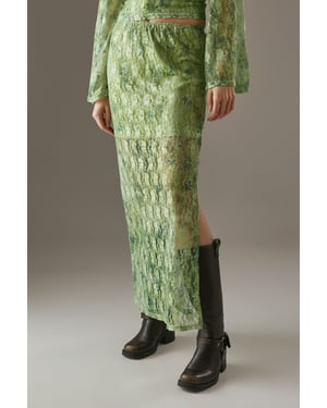 Printed Lace Maxi Skirt