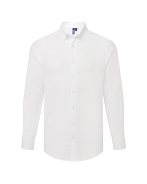Premier Heren Supreme Oxford Formeel Overhemd Met Lange Mouwen (Wit)