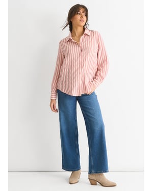 Blush Stripe Viscose Oversized Shirt