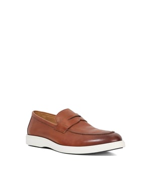 Dune Mens Barnstaple - Leather Slip On Casual Loafers