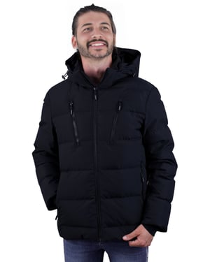 Heren Warme Donsjas Winterjas Zwart