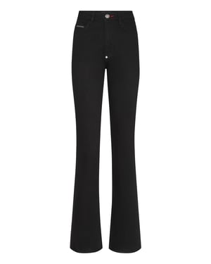 Jeans med utsvängd passform, ikonisk plein