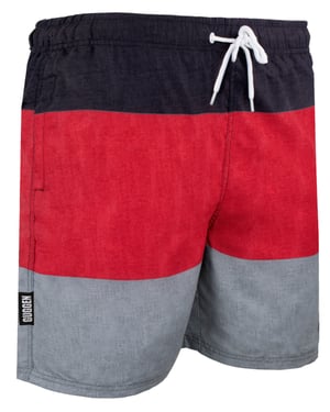 Zwemshort voor heren met patroonstrepen rood