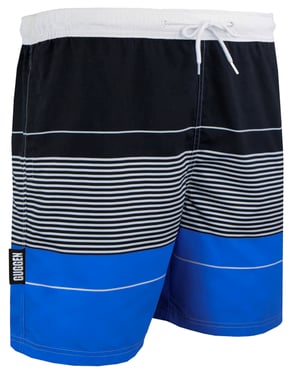 Zwemshort voor heren met patroonstrepen blauw