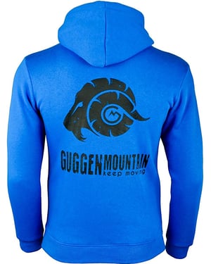 Heren wandelhoodie fleece hoodie outdoor met logo blauw