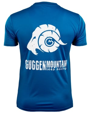 Heren Fitness Functioneel T-shirt met Logo Sport Outdoor Blauw