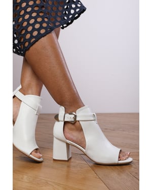 Wheres That From Womens 'Claire' Block Heel With Side Buckle And Open Toe Front