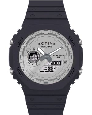Activa X Invicta DIGITAL ESSENTIALS ACW423-015 Heren Horloge - Quartz Uurwerk - Plastic met zilveren Wijzerplaat - 45mm