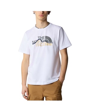 The North Face Mens T Shirts SS Mountain Line Tee Cotton Summer Crew Neck Tops