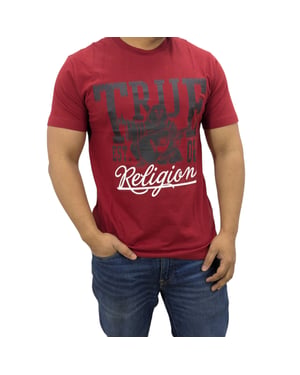 True Religion 108035 Mens Dotted Print T Shirts Crew Neck Half Sleeve Cotton Top