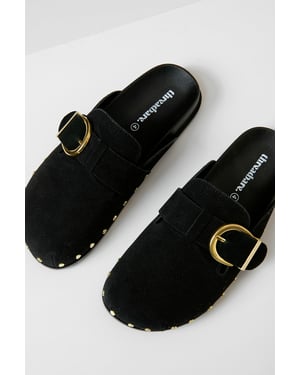 Black Studded Slip On Mule Sandals