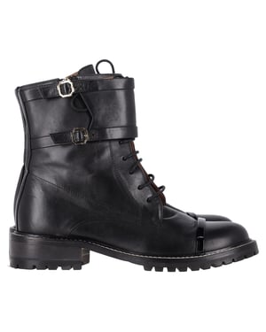 Malone Souliers Combat Boots in Black Leather