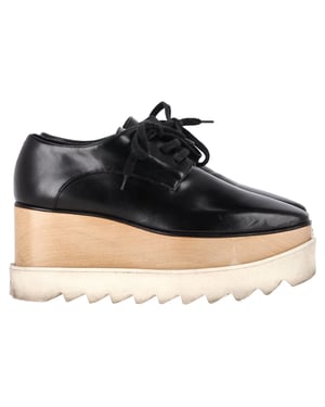 Stella McCartney Elyse Plattform Derby Sneakers i Svart Konstläder