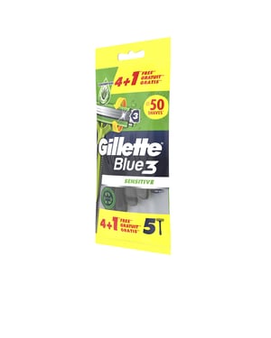 Gillette Blue 3 Sensitive Engångsrakblad, 5 St