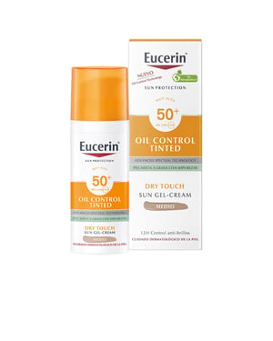 Solsäkert Olja Torr Touch Gel-crème Färg Spf50+ #medium 50 ml