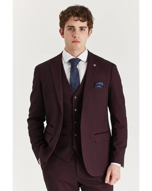 Men's Wine Suit Blazer Prince Of Wales Formal Blazer
