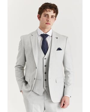 Men's Silver Lightweight Summer Single-Breasted Blazer