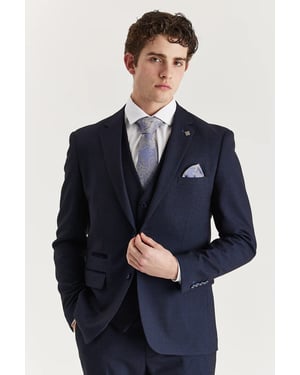 Marineblauwe herenblazer Prince of Wales formele blazer