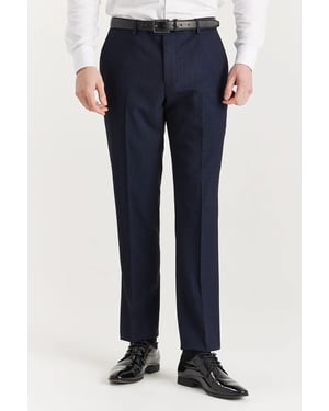 Men's Navy Suit Trouser Prince Of Wales Formal Trouser