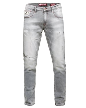 Jeansbroek "TORI" slim fit destroyed denim